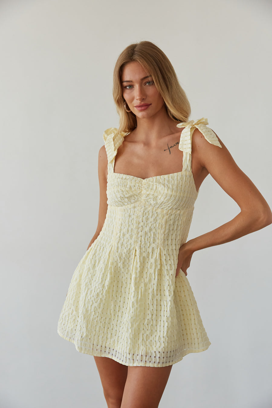 Gingham Bow Strap Mini Dress – Bridal Graduation Dress & Summer Gown