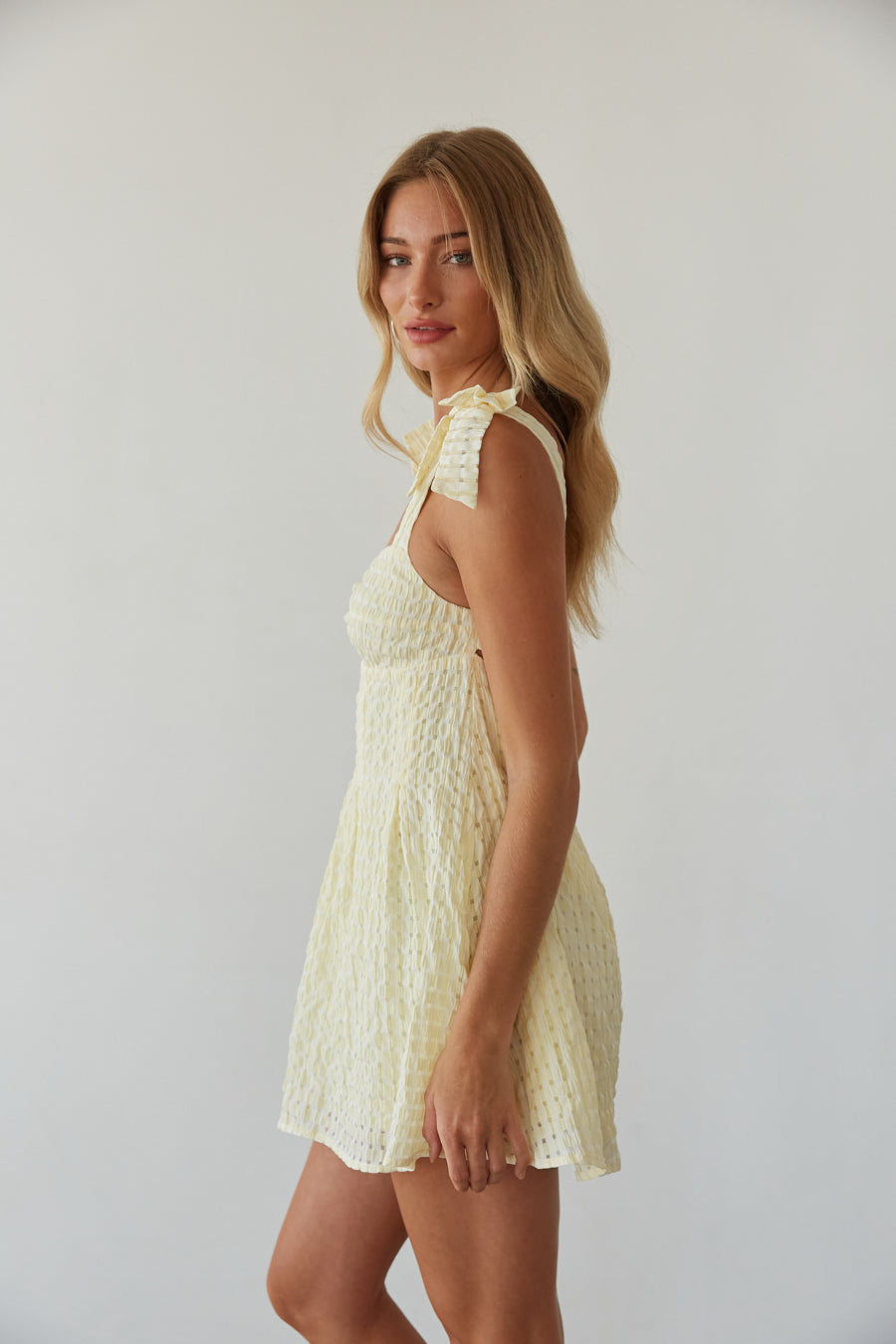 Gingham Bow Strap Mini Dress – Bridal Graduation Dress & Summer Gown