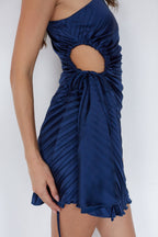 One Shoulder Plisse Mini Dress – Graduation Dress & Satin Party Gown