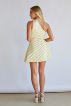 One Shoulder Plisse Mini Dress – Graduation Dress & Satin Party Gown