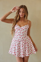 Corset Fit & Flare Tie-Up Back Smocked Mini Dress – Romantic Bridesmaid Wedding Guest Outfit