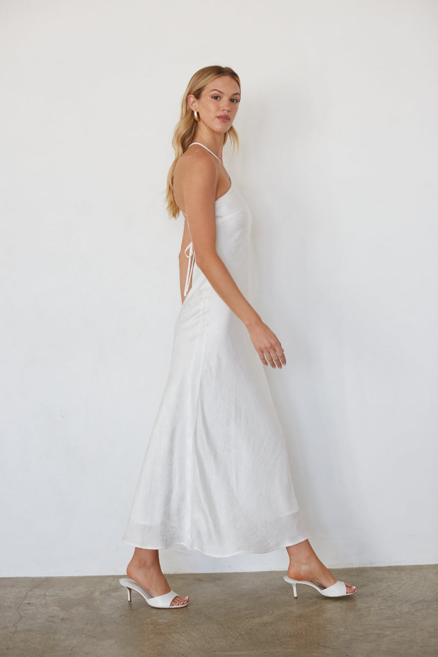 Floral Satin Open Back Maxi Dress – Wedding Guest Gown & Evening Dress