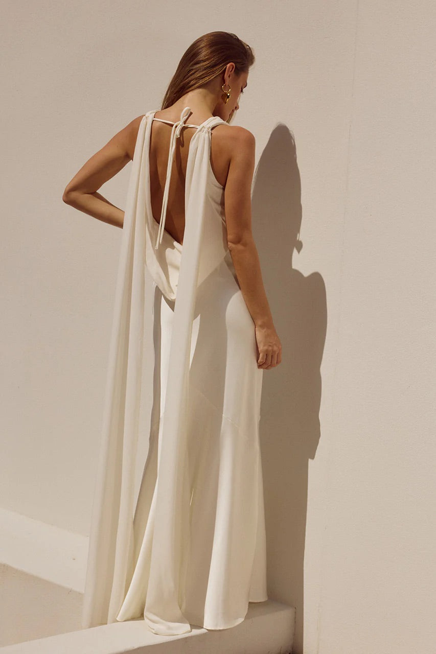 Satin Cowl Neck Maxi Dress – Graduation Gown & Elegant Evening Dress