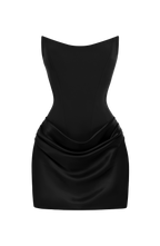 Schwarzes Korsett-Minikleid aus Crêpe – Cocktailkleid kurz