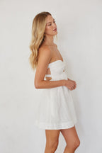 Eyelet Twist Front Mini Dress – Graduation Dress & White Summer Gown