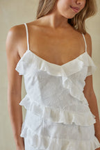 Floral Ruffle Mini Dress – Graduation Dress & Feminine Party Gown