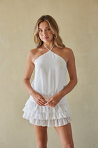 Chiffon Ruffle Mini Romper Dress – Graduation Dress & Summer Party Outfit