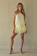 Chiffon Ruffle Mini Romper Dress – Graduation Dress & Summer Party Outfit