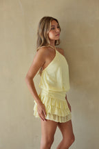 Chiffon Ruffle Mini Romper Dress – Graduation Dress & Summer Party Outfit