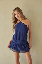 Chiffon Ruffle Mini Romper Dress – Graduation Dress & Summer Party Outfit