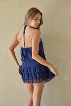 Chiffon Ruffle Mini Romper Dress – Graduation Dress & Summer Party Outfit