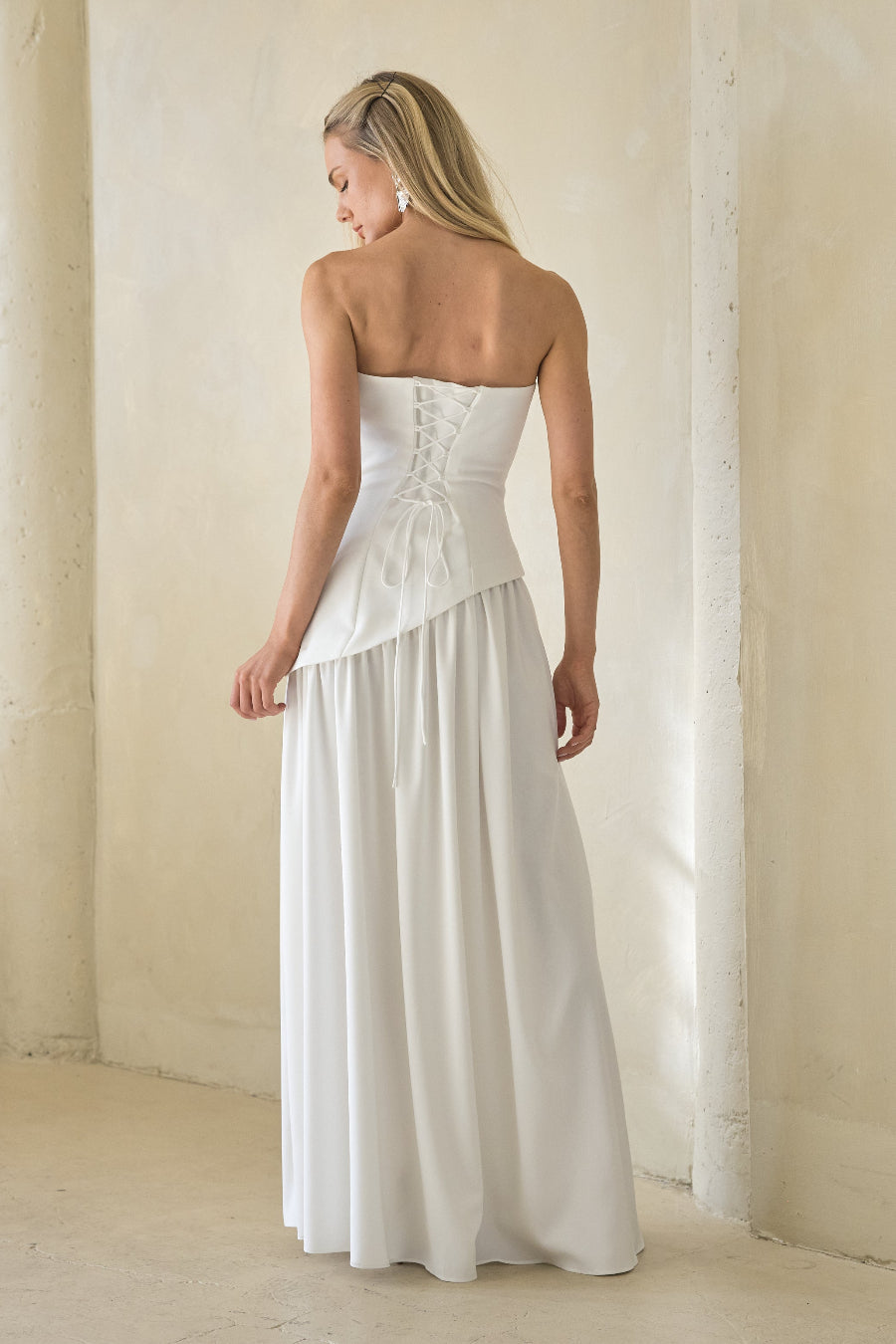 Retta Asymmetrical Maxi Dress – Elegant Blue Brown Formal Maxi Gown