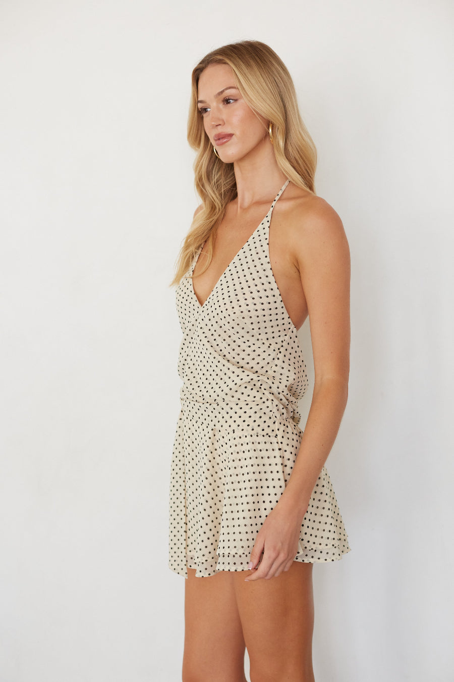 Polka Dot Mini Romper Dress – Summer Party Outfit & Graduation Dress