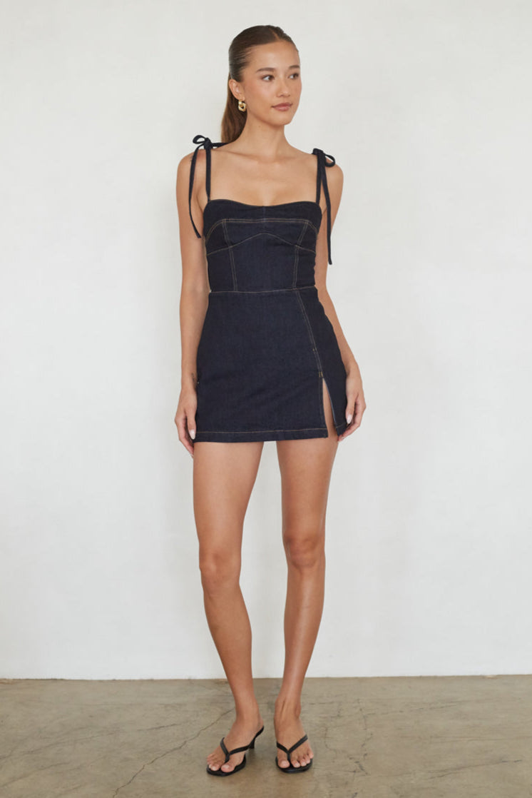 Denim Bodycon Mini Dress – Graduation Dress & Casual Party Gown