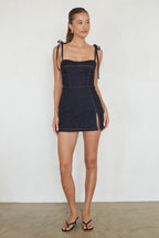Denim Bodycon Mini Dress – Graduation Dress & Casual Party Gown