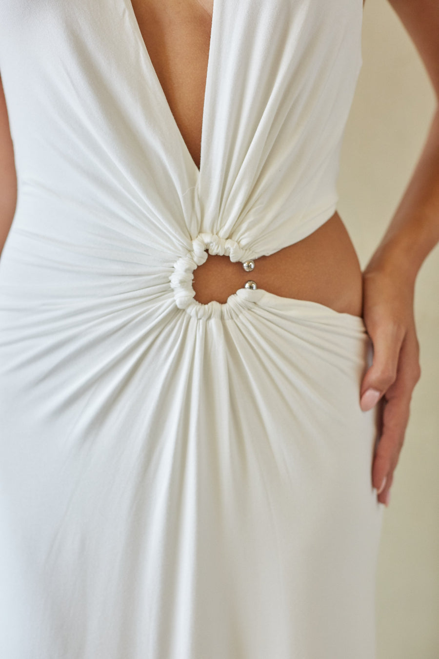 Halter Cut Out Maxi Dress – Bridal White Gown & Formal Evening Dress