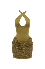 Grünes Pailletten-Minikleid – Cocktailkleid kurz