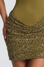 Grünes Pailletten-Minikleid – Cocktailkleid kurz