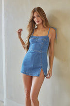 Denim Bodycon Mini Dress – Graduation Dress & Casual Party Gown