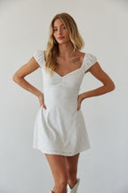 Eyelet Puff Sleeve Mini Dress – Graduation Dress & Summer Party Gown