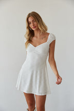 Eyelet Puff Sleeve Mini Dress – Graduation Dress & Summer Party Gown