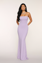 Audrina Glitter Strapless Mermaid Dress – Lavender