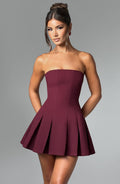 Rotes Crêpe-Minikleid mit ausgestelltem Saum – Partykleid kurz