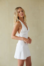 Satin Lace Halter Ruched Open Back Mini Dress – Chic Bridesmaid Wedding Guest Party Outfit