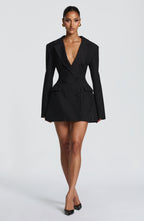 Schwarzes Minikleid mit langen Ärmeln – Partykleid kurz
