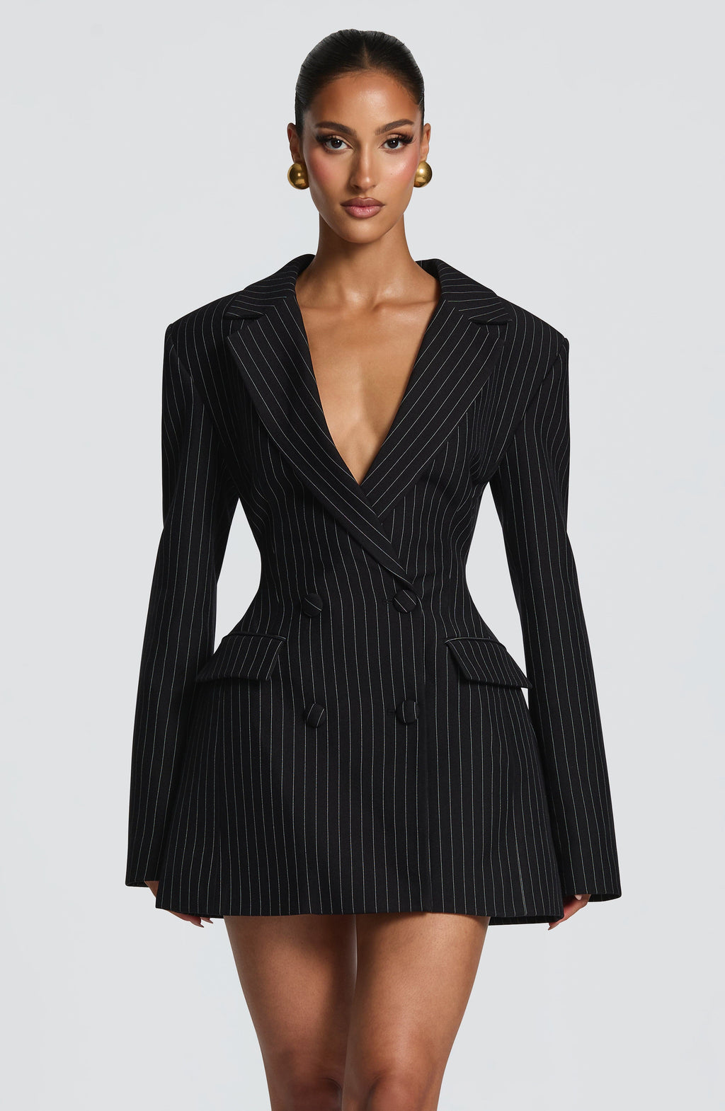 Schwarzes Minikleid mit langen Ärmeln – Partykleid kurz