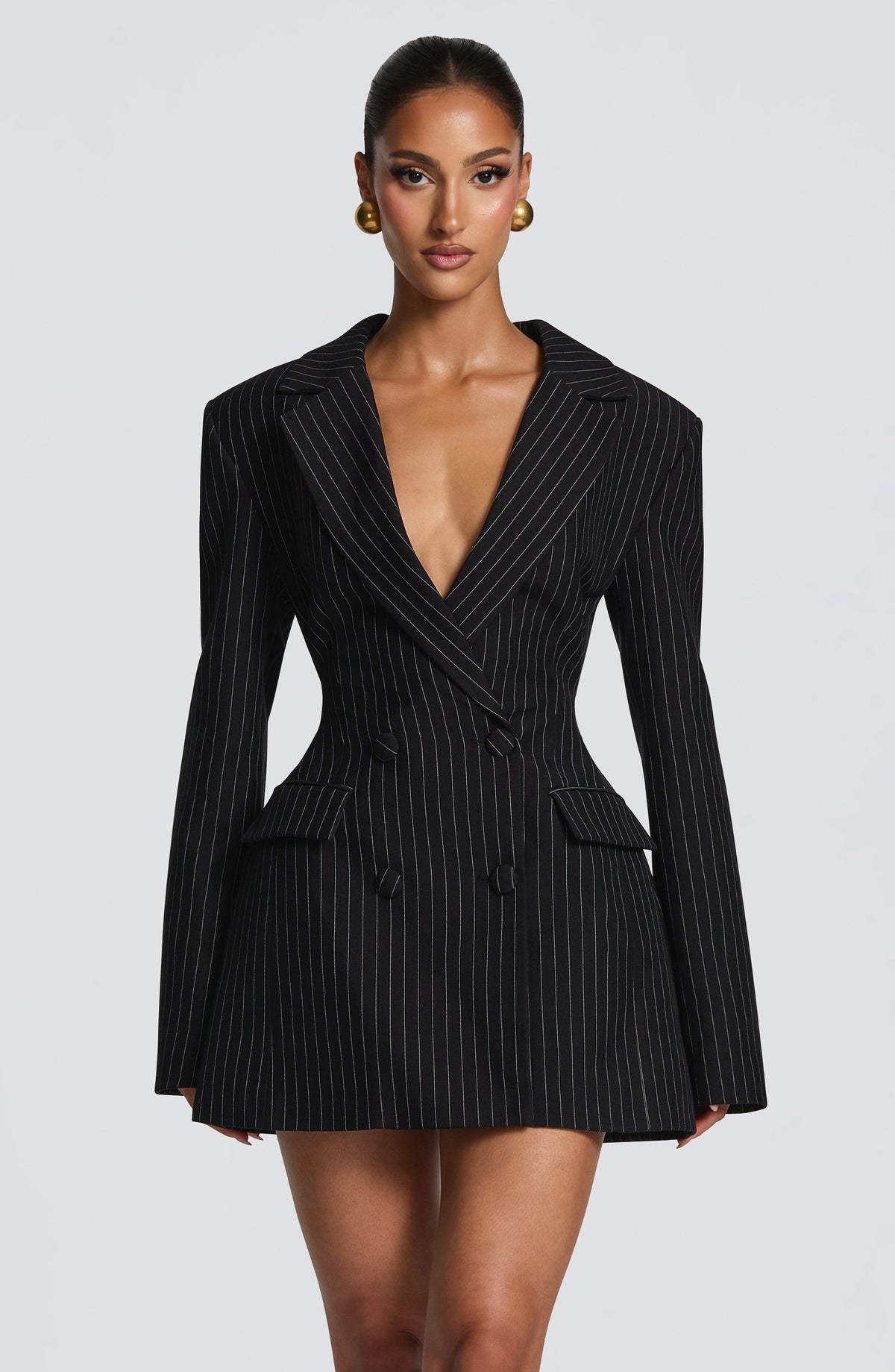 Schwarzes Minikleid mit langen Ärmeln – Partykleid kurz