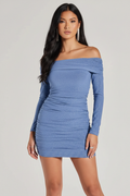Glitter Knit Off-The-Shoulder Mini Dress – Angle 1