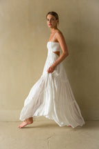 Lace Cutout Maxi Dress – Boho Wedding Guest Gown & Open Back Dress