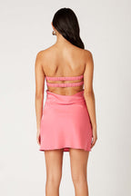 Satin Strapless Keyhole Mini Dress – Bridesmaid Dress & Wedding Guest Gown