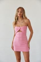 Strapless Twist Front Mini Dress – Graduation Bodycon & Party Dress