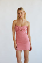 Strapless Twist Front Mini Dress – Graduation Bodycon & Party Dress