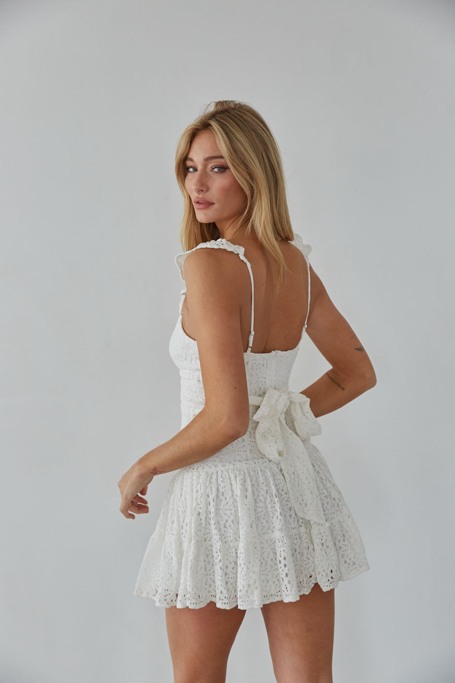 Lace Babydoll Mini Dress – Graduation Dress & Pink Party Gown