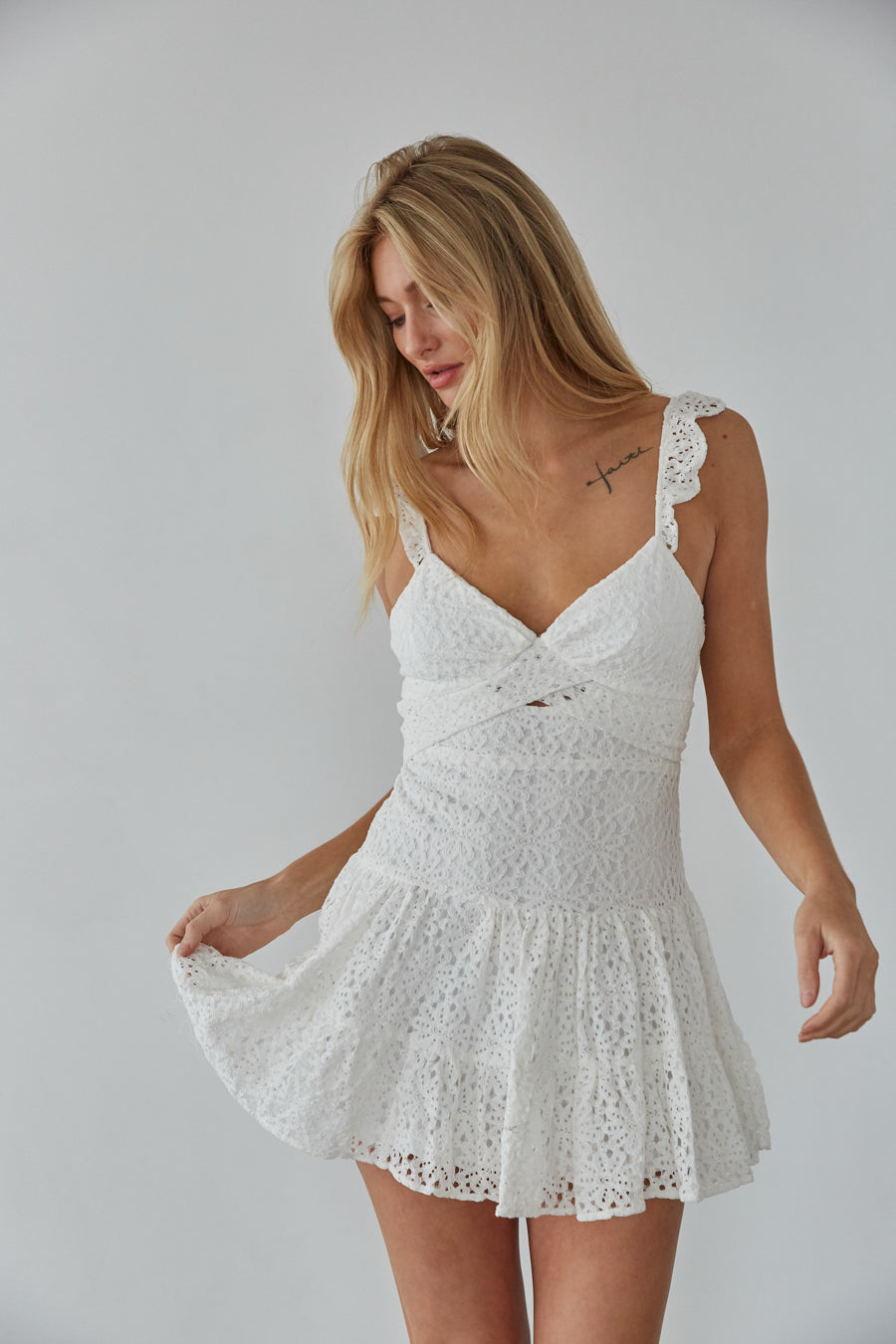 Lace Babydoll Mini Dress – Graduation Dress & Pink Party Gown