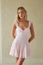 Lace Babydoll Mini Dress – Graduation Dress & Pink Party Gown