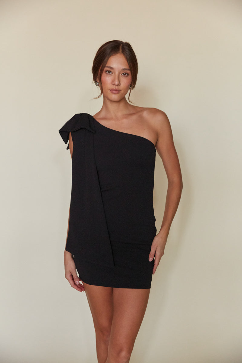 Bow Bodycon Mini Dress – Birthday Party Dress & One Shoulder Gown