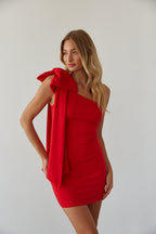 Bow Bodycon Mini Dress – Birthday Party Dress & One Shoulder Gown