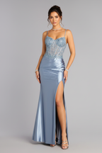 Sinclair Satin Mermaid Dress – Angle 1