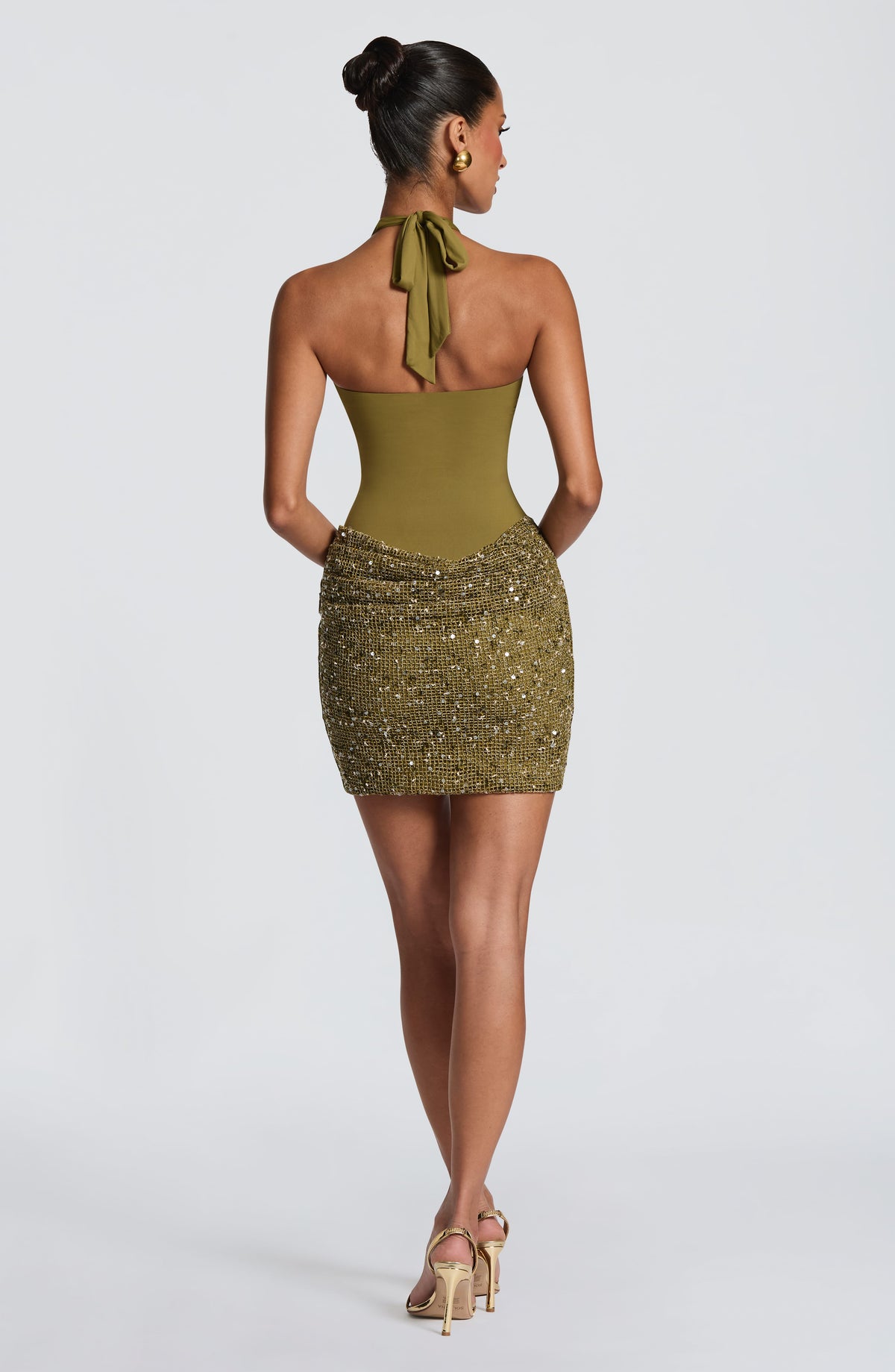 Grünes Pailletten-Minikleid – Cocktailkleid kurz