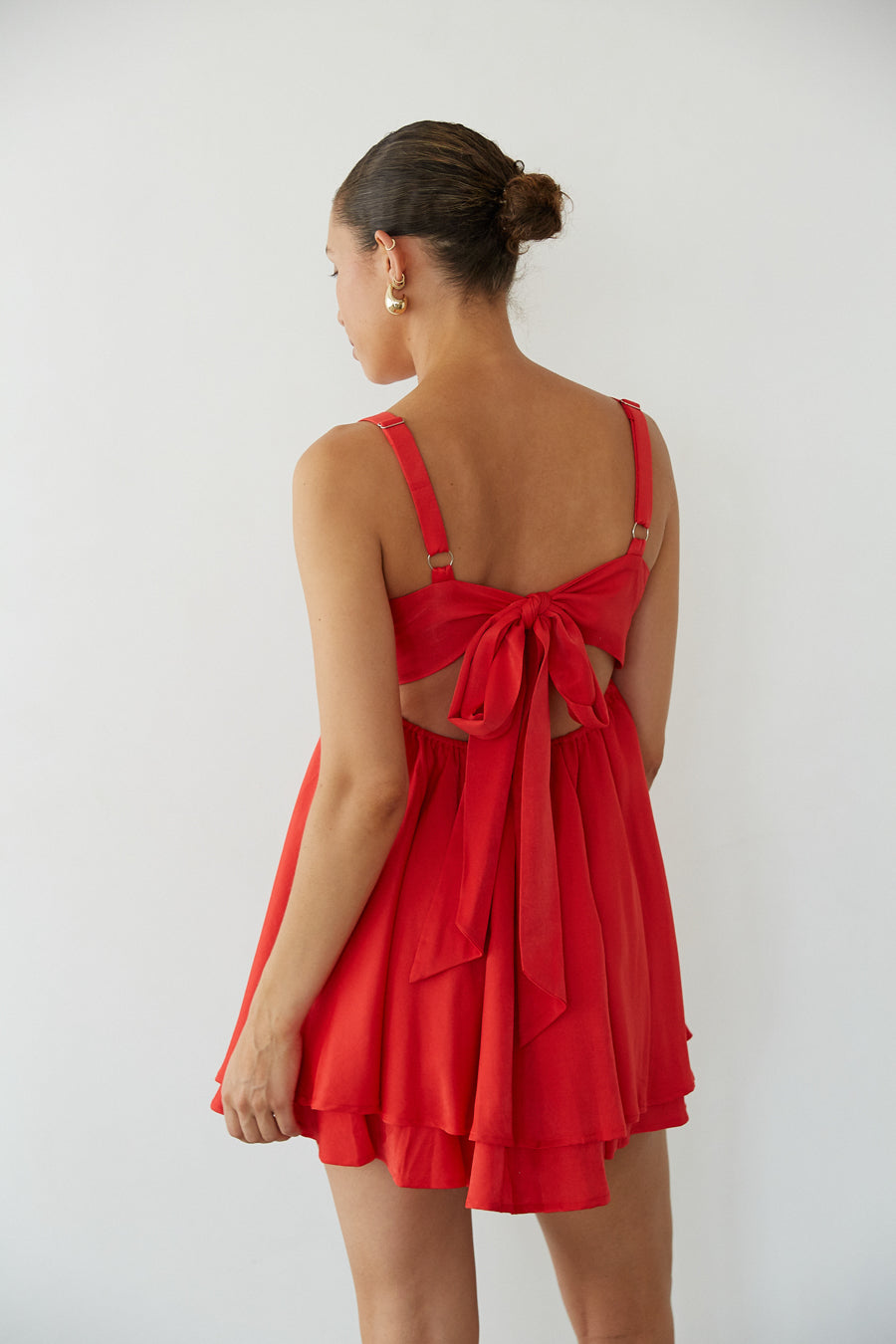 Twist Babydoll Mini Dress – Graduation Dress & Open Back Party Gown
