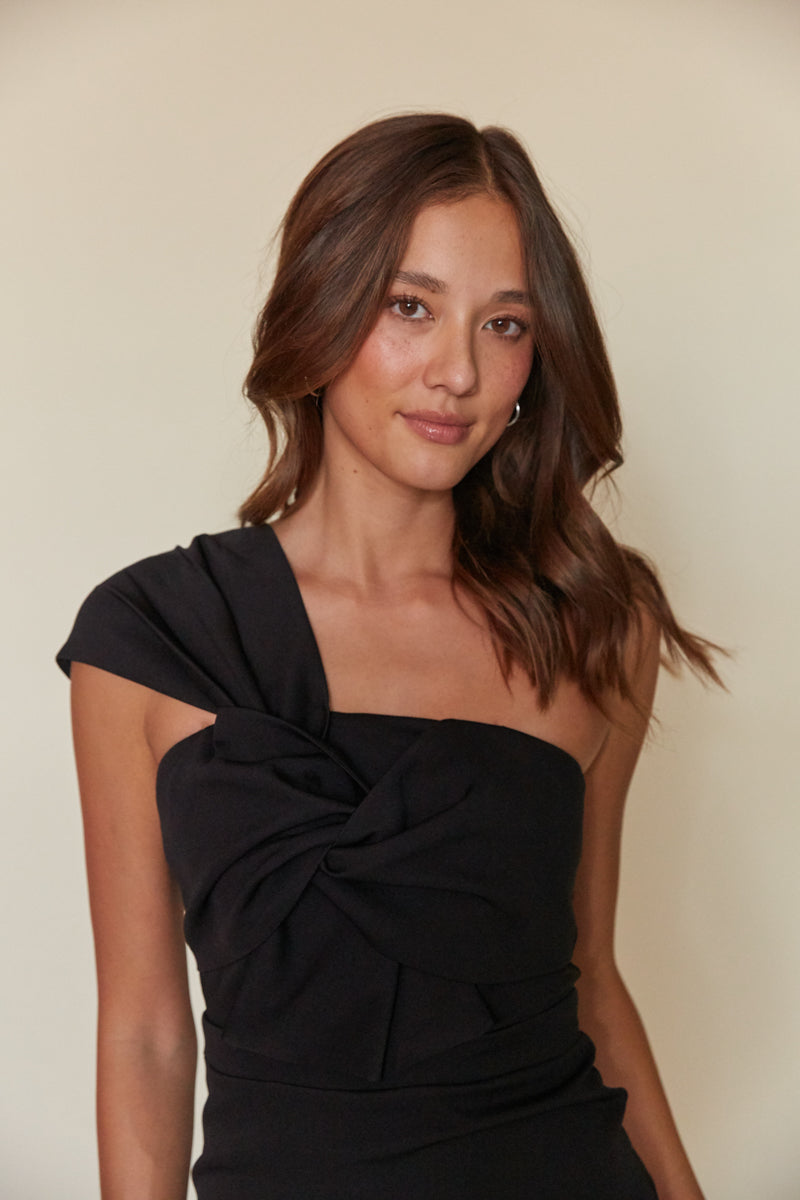 One Shoulder Bodycon Mini Dress – Graduation Dress & Wedding Guest Gown