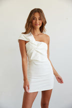 One Shoulder Bodycon Mini Dress – Graduation Dress & Wedding Guest Gown